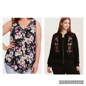Torrid Bundle Jacket & Sleeveless Top Size 1